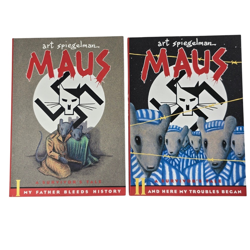 Maus I & II Set Art Spiegelman Graphic Novel Paperback Pantheon WWII History